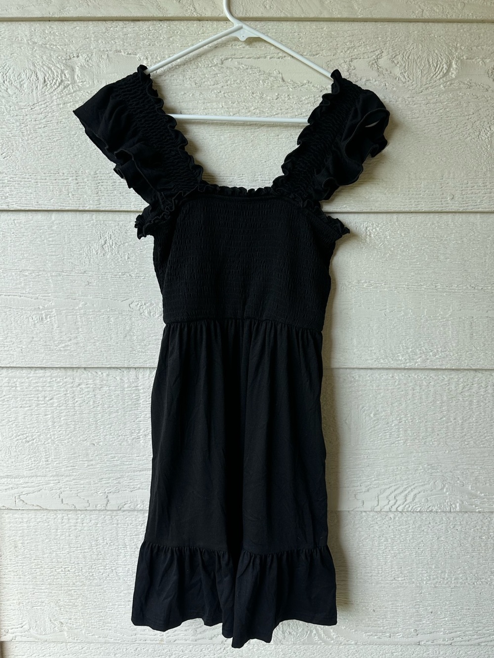 Black ruffle dress